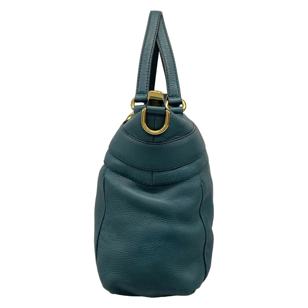 GUCCI handbag blue green leather - Picture 4 of 7